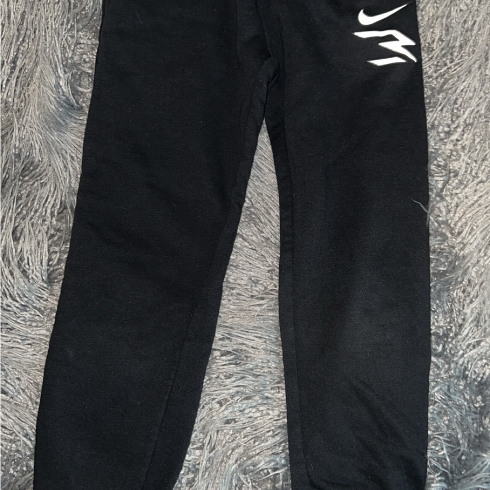 Nike Kids Black Joggers with White Logo